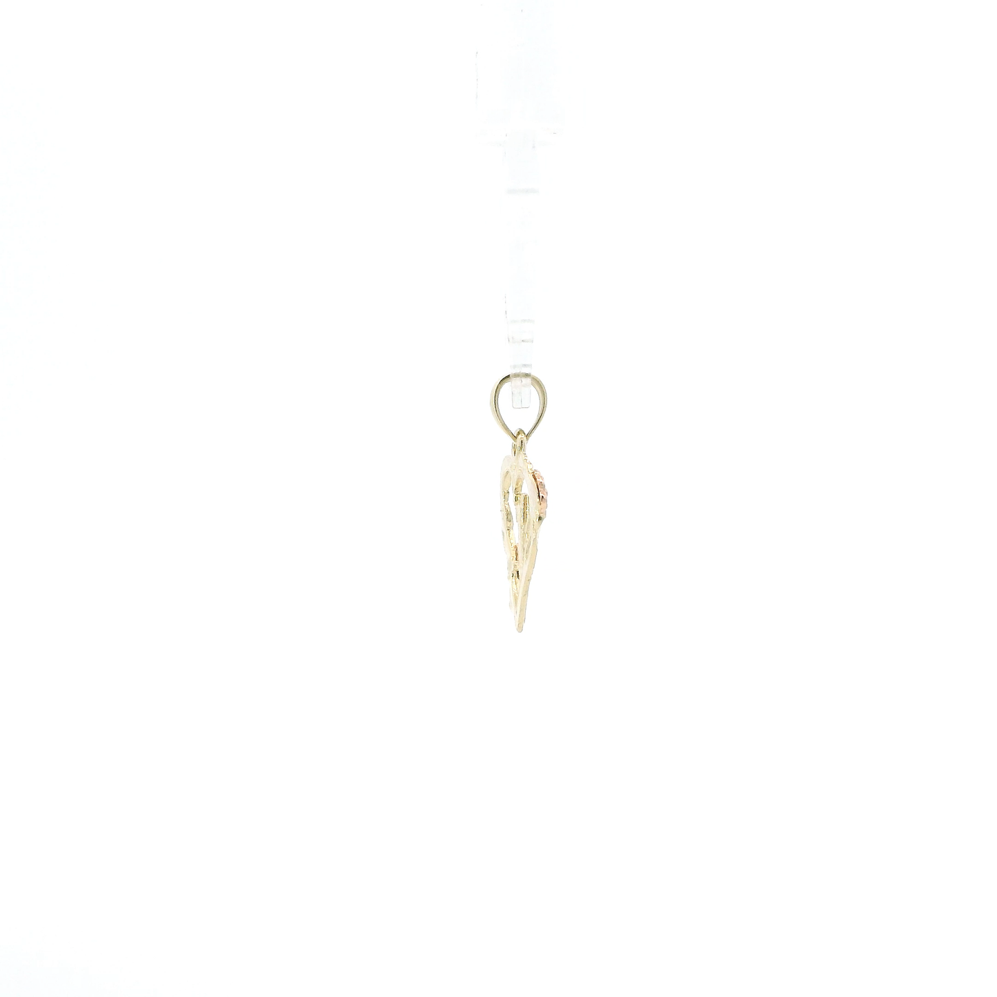 14K Yellow & Rose Gold Letter "T" Heart Pendant
