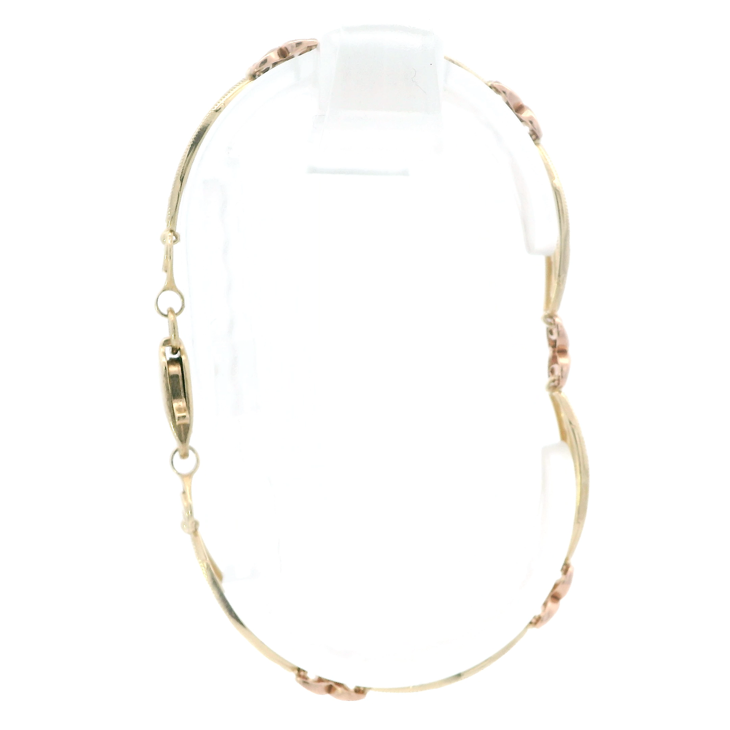14K Tri Color Gold 7" Open Link Bracelet