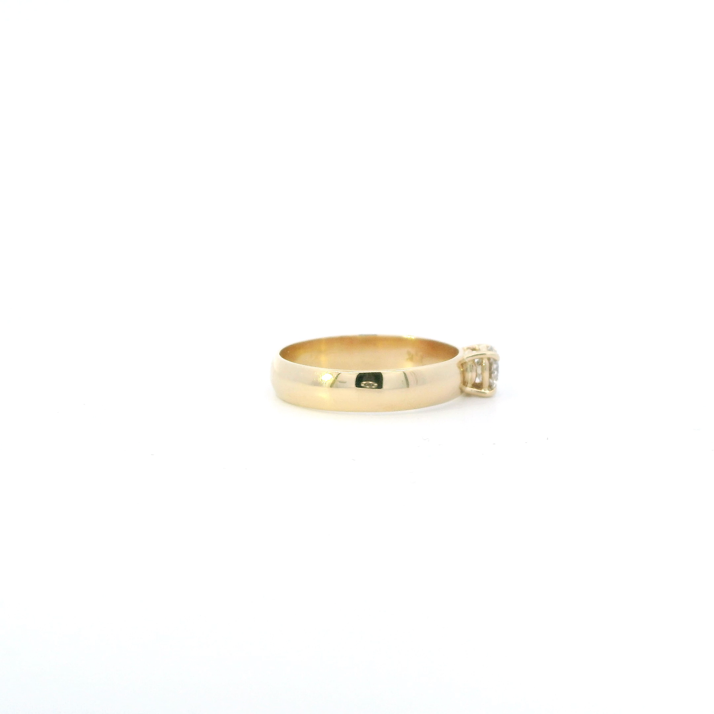 14K Yellow Gold Solitaire Womens Ring - 0.55ct