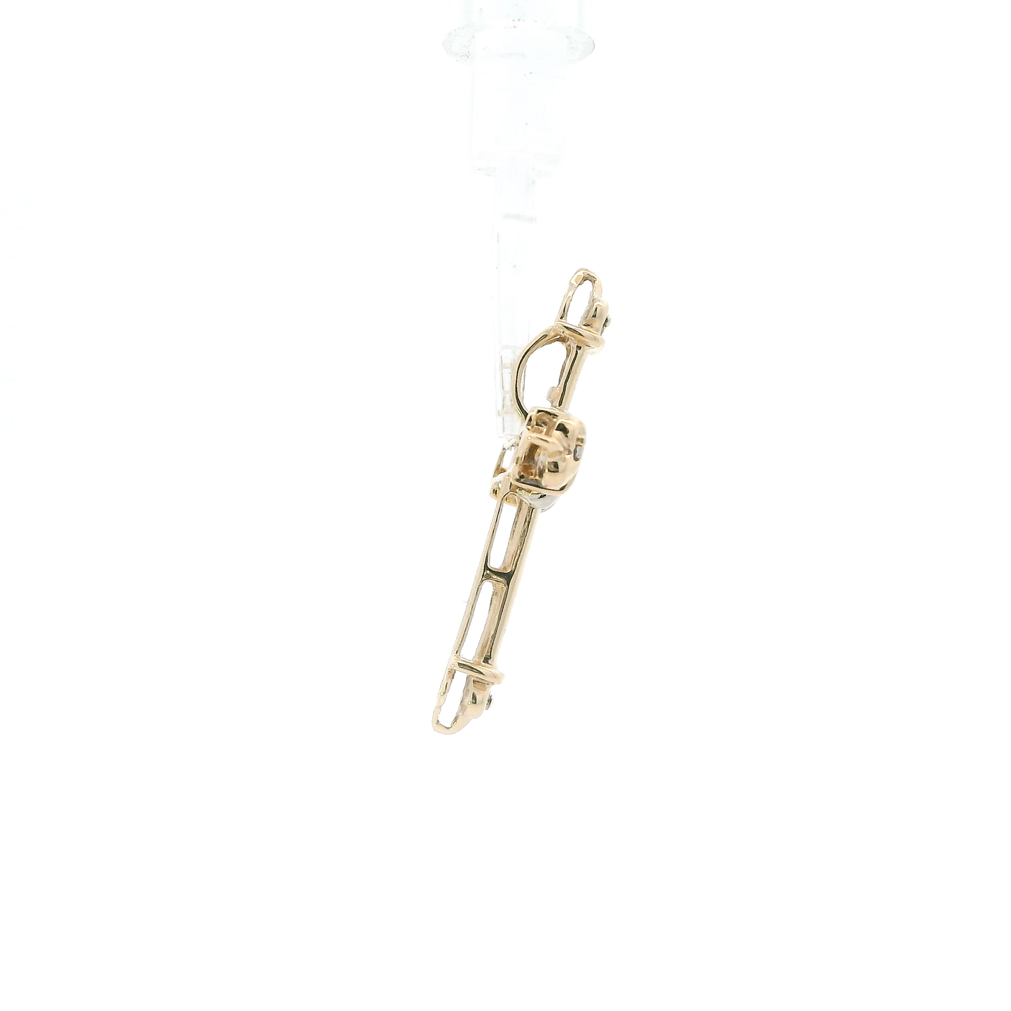 10K Yellow & White Gold Diamond Cross Pendant - 0.65ct