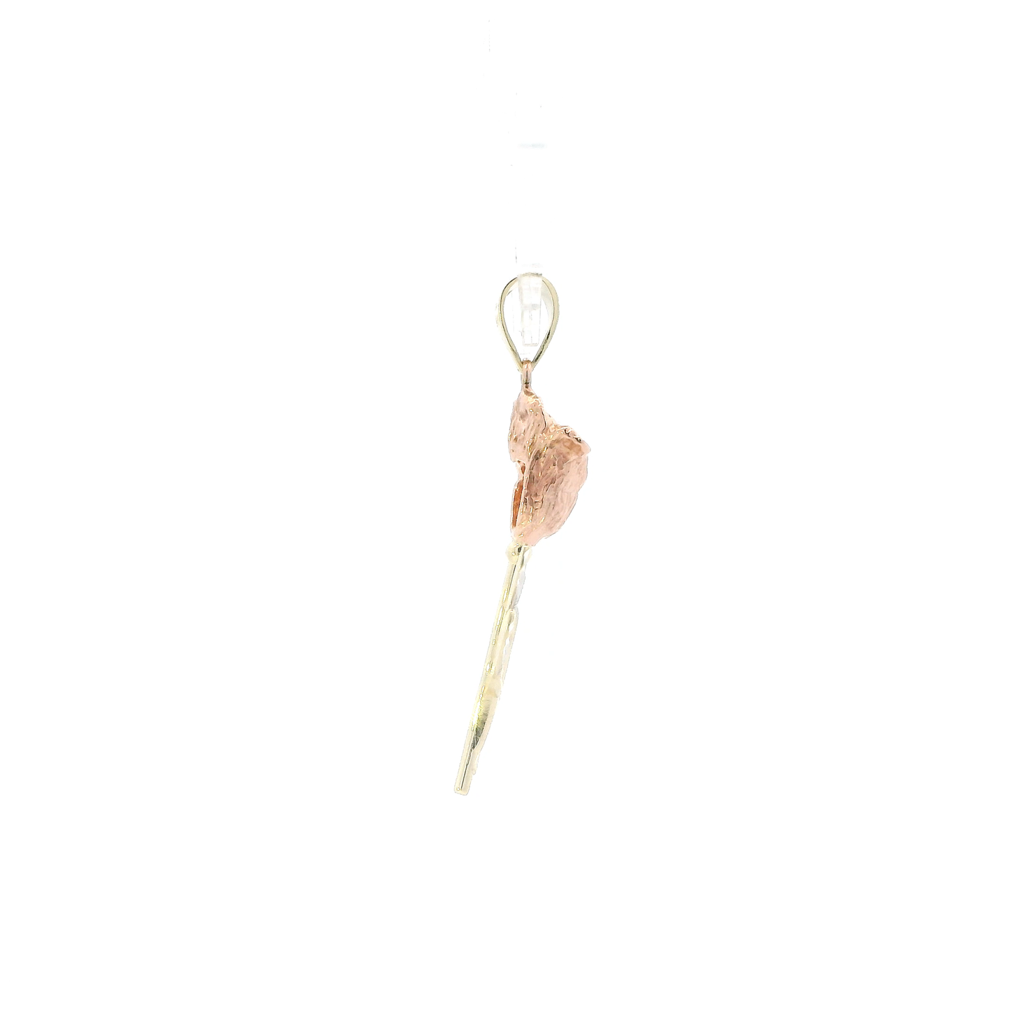 14K Tri Color Gold Rose Pendant