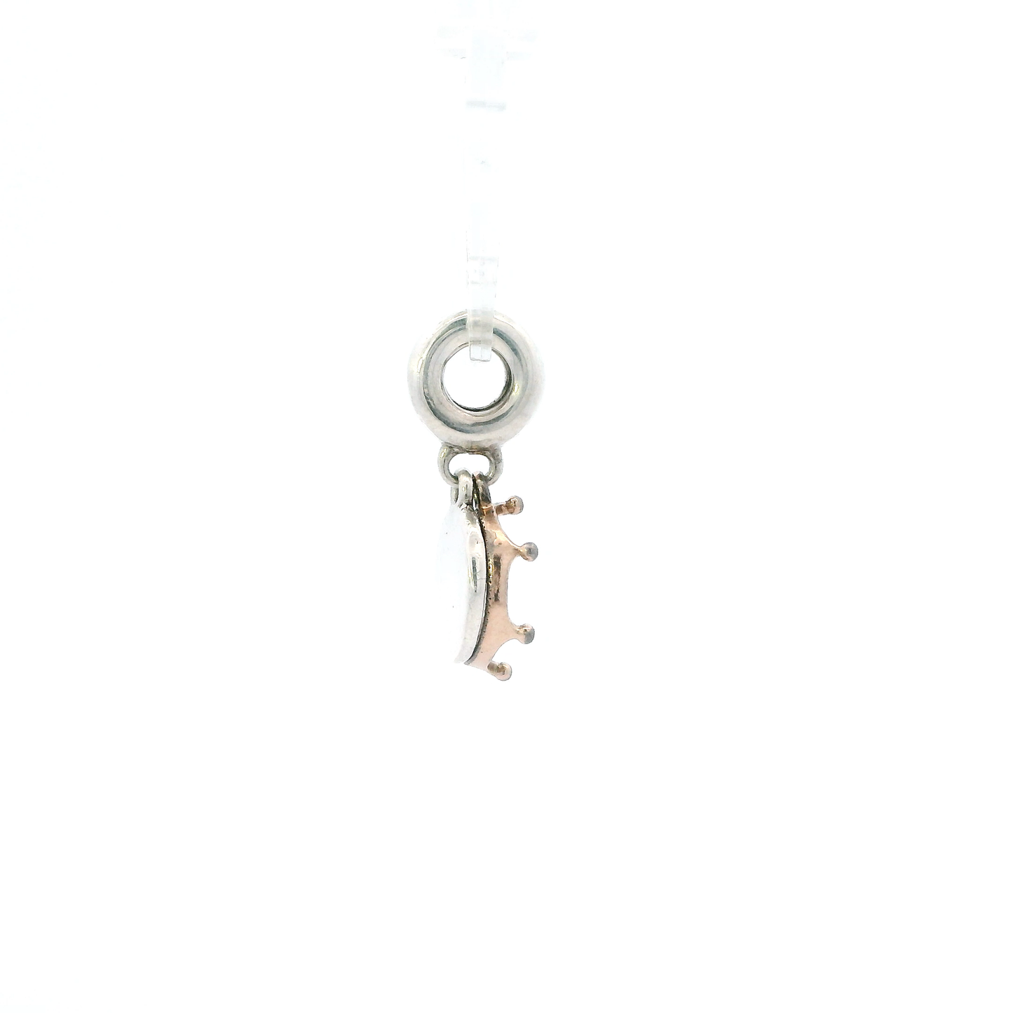 Pandora Sterling Silver & 14K Rose Gold Platted Queen & Regal Crown Dangle Charm