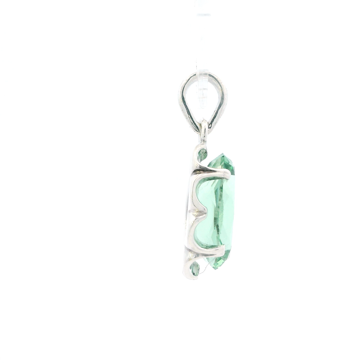 Sterling Silver Synthetic Russian Emerald Pendant