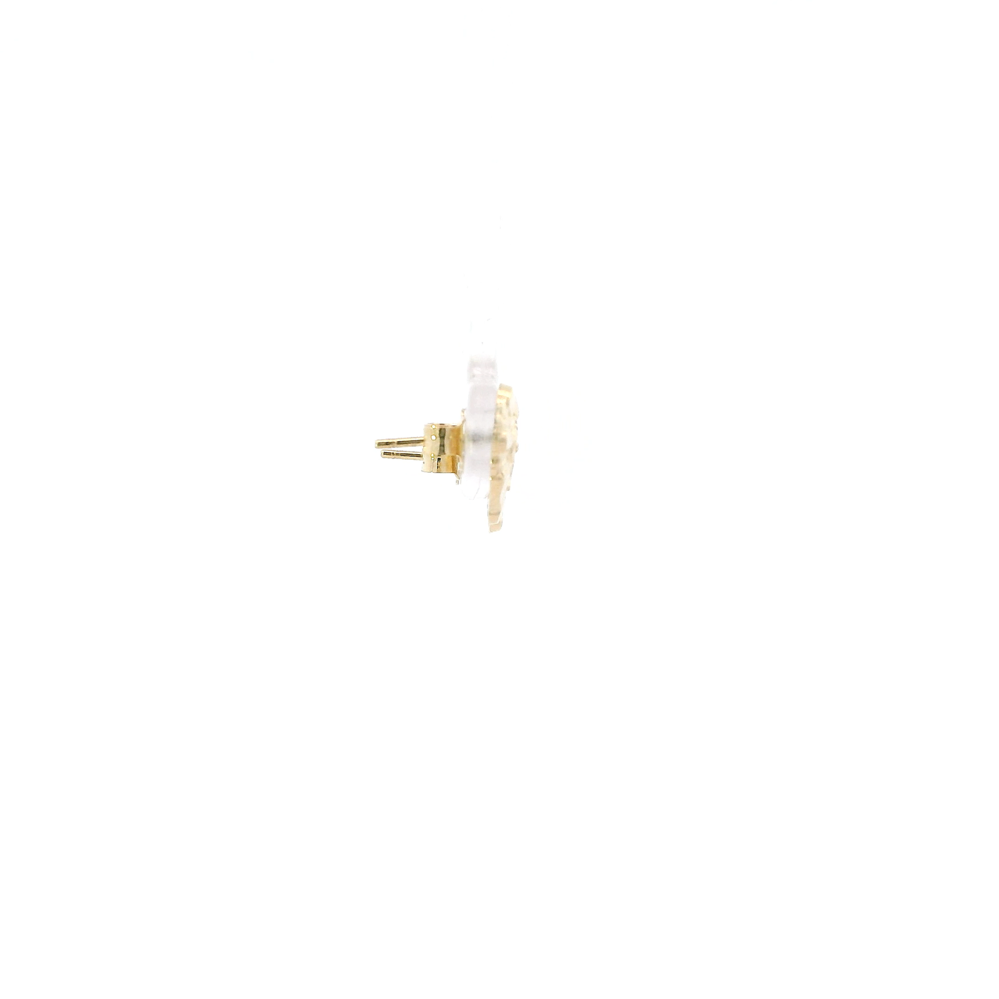 14K Yellow Gold Nugget Heart Stud Earrings