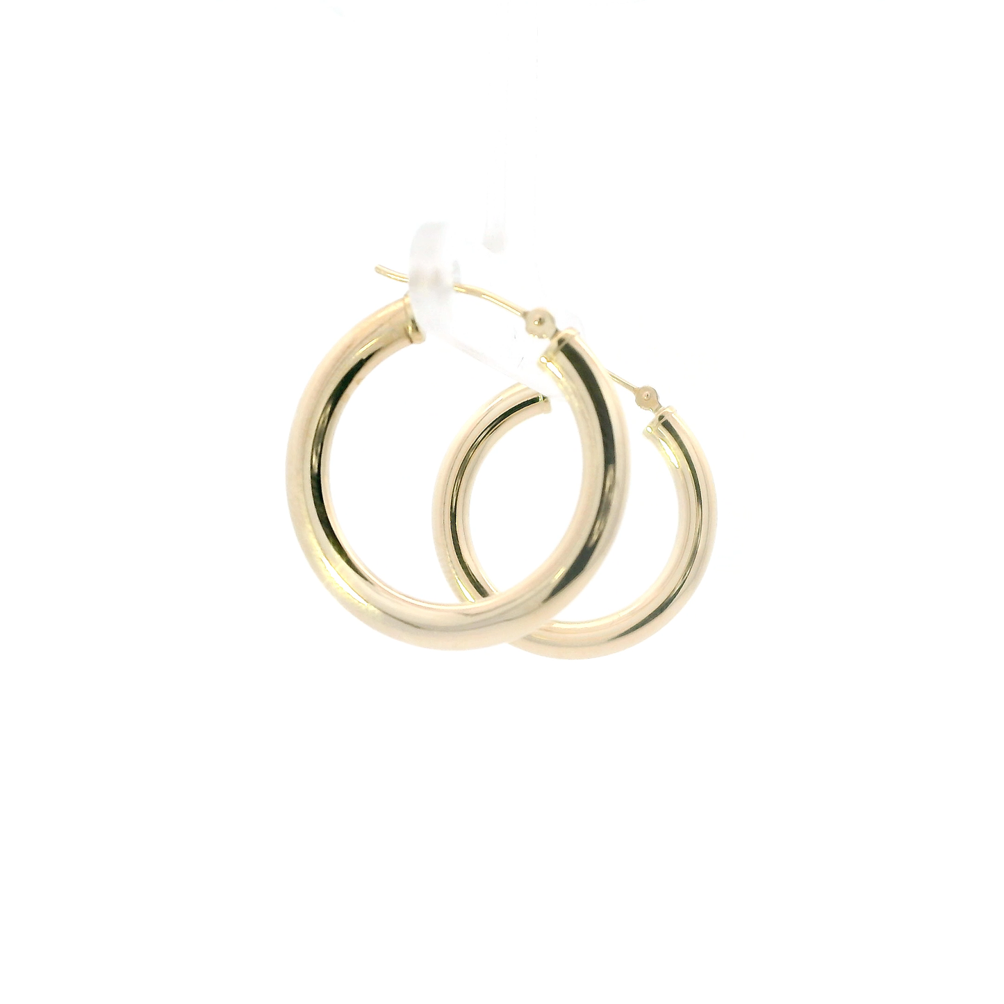 14K Yellow Gold Plain Hoop Earrings