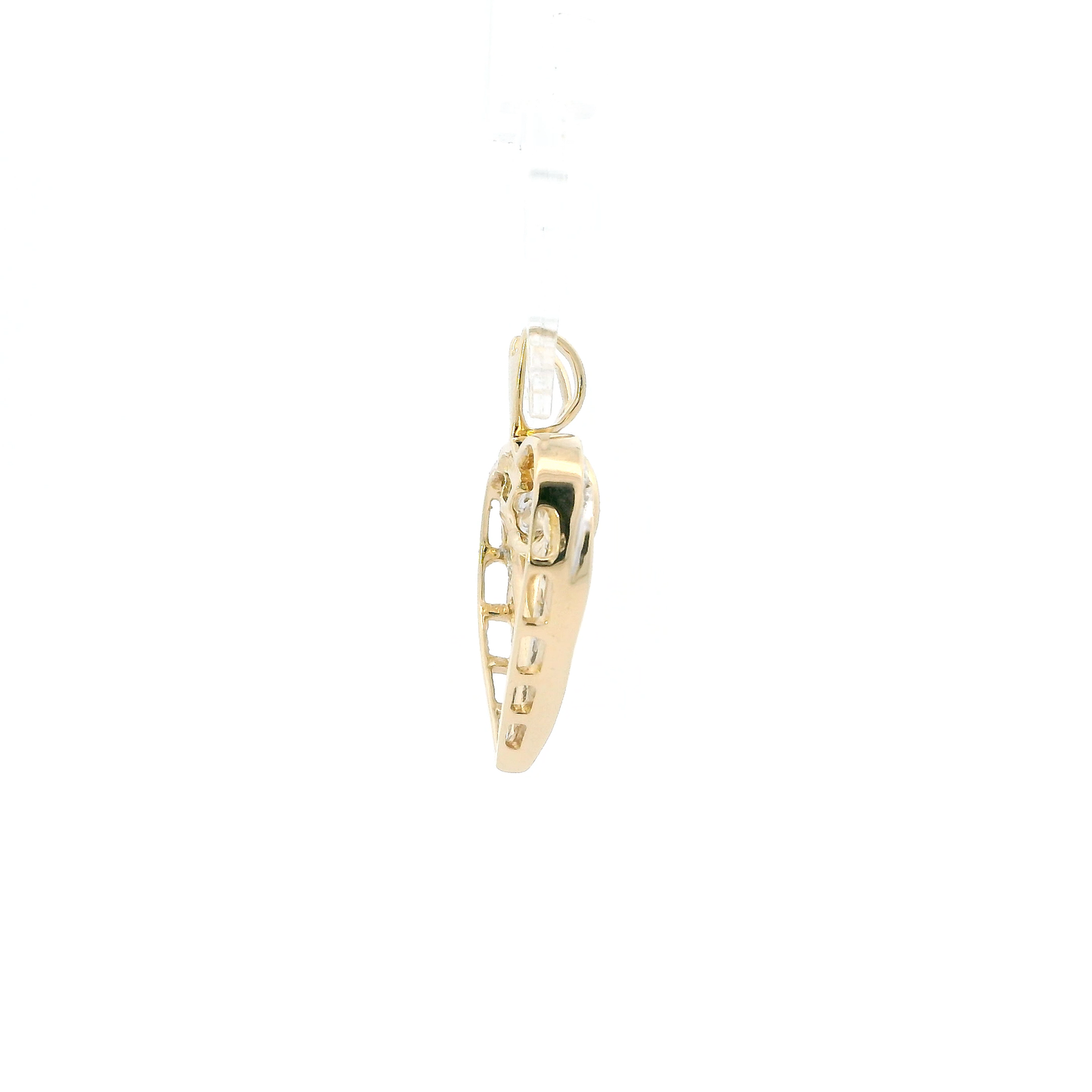 14K Yellow Gold Diamond Heart Pendant - 0.55ct