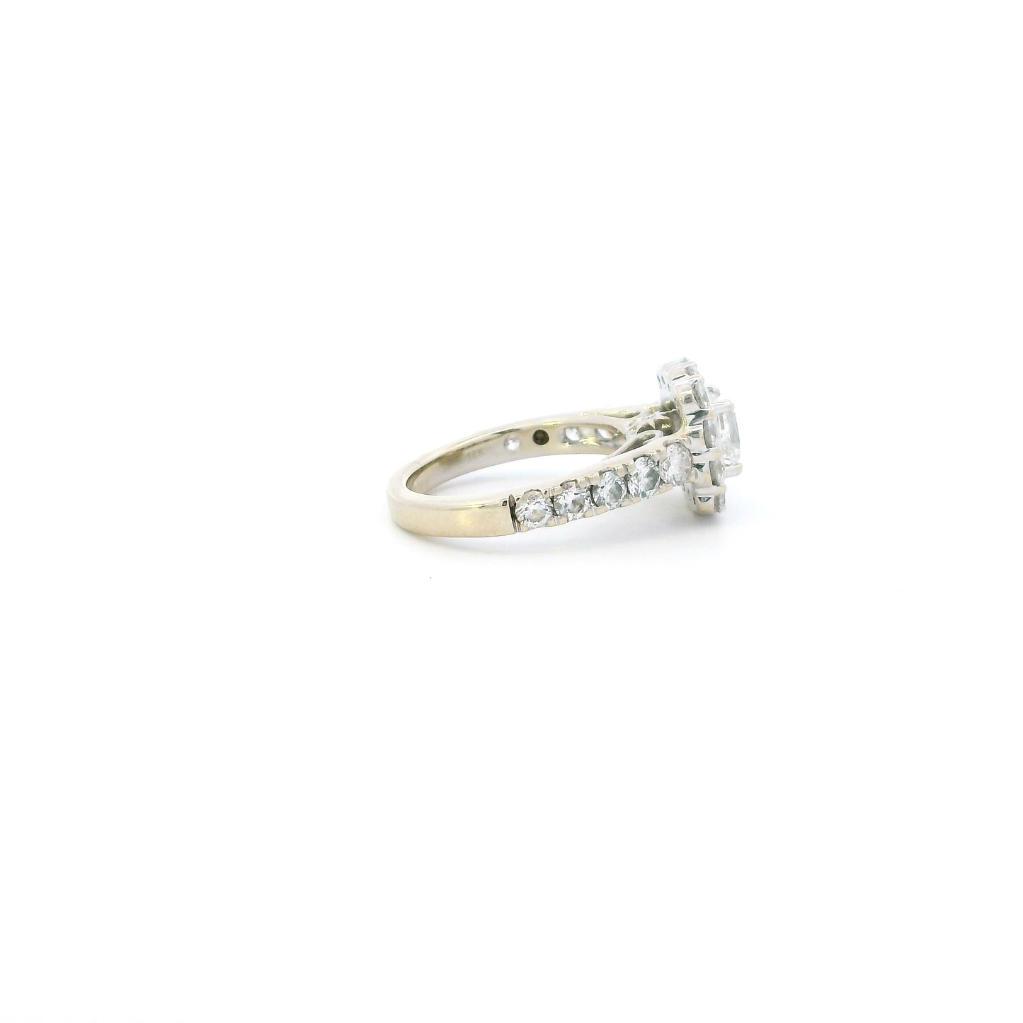 18K White Gold Diamond Womens Engagement & Wedding Ring Set - 3.96ct