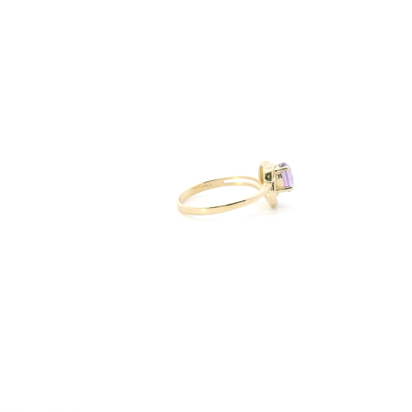14K Yellow Gold Amethyst Womens Ring