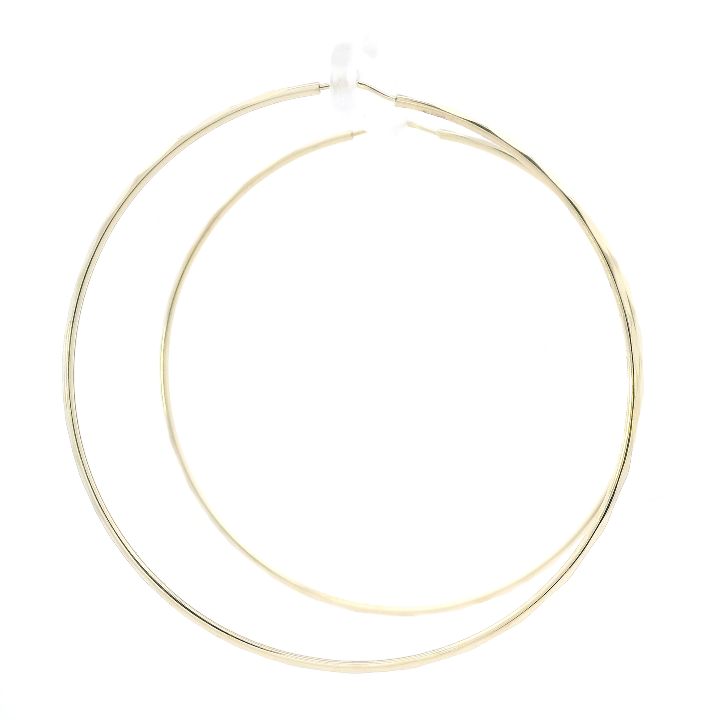 14K Yellow Gold Diamond Cut Hoop Earrings