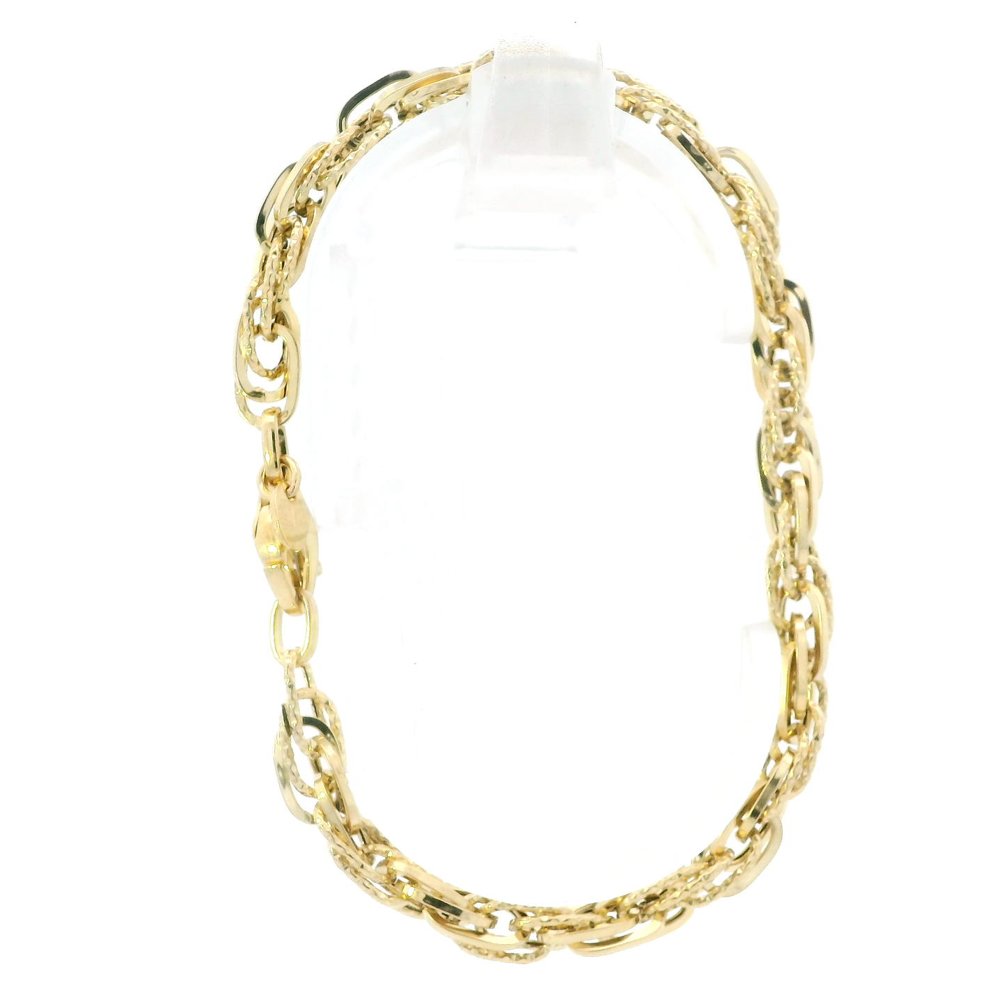 14K Yellow Gold 7.75" Fancy Hollow Rope Chain