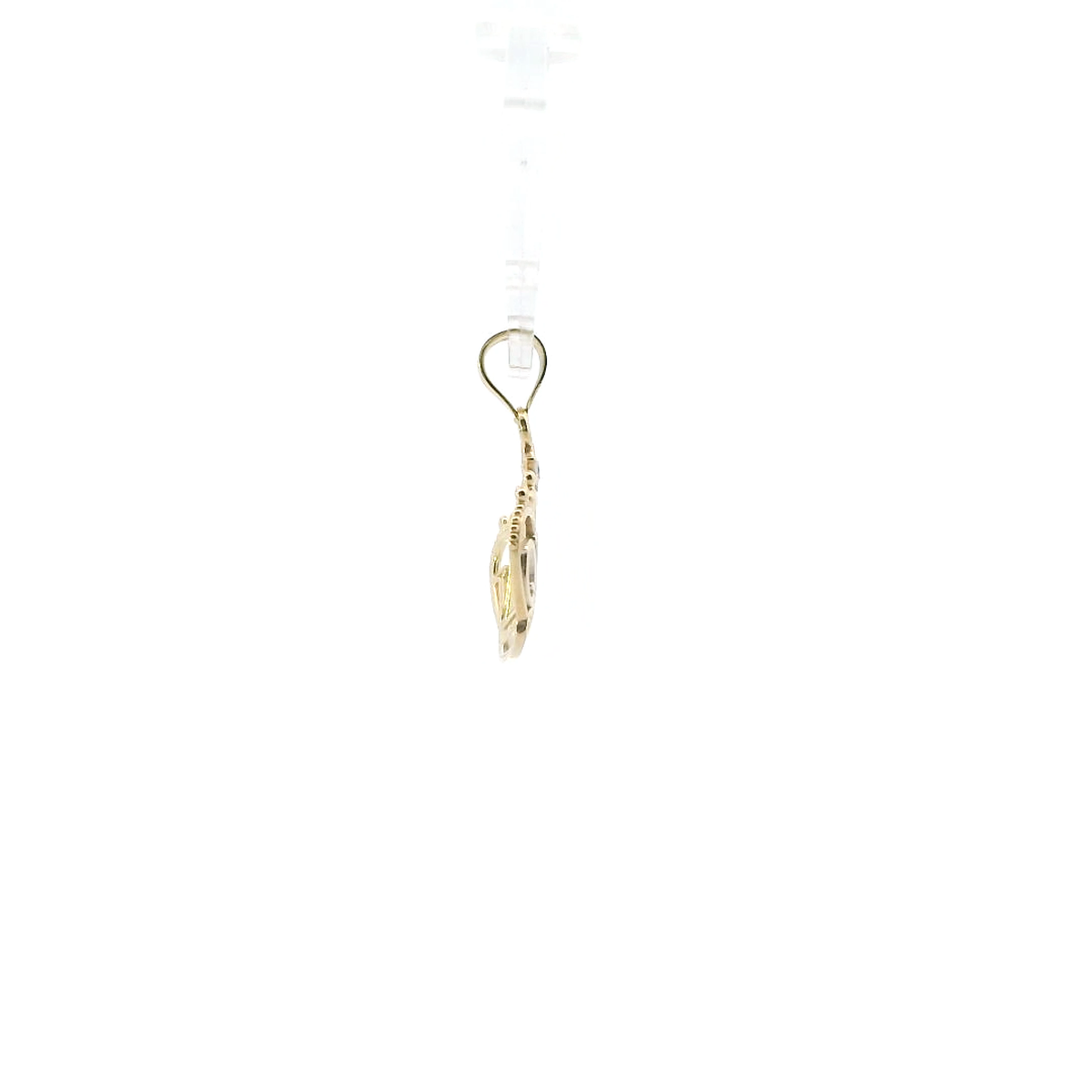 10K Yellow & White Gold "Queen" Crown Pendant