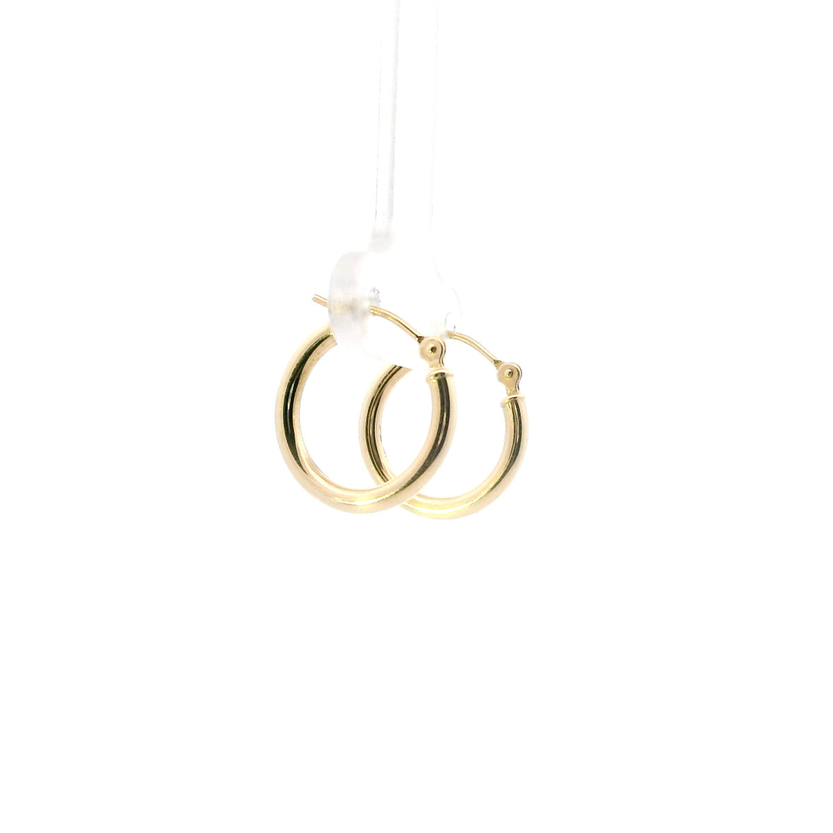 14K Yellow Gold Tube Hoop Earrings