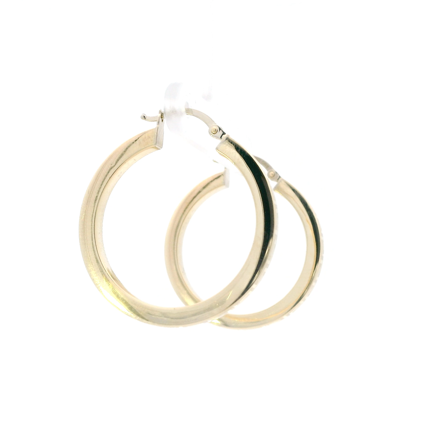 14K Yellow Gold Greek Design Hoop Earrings