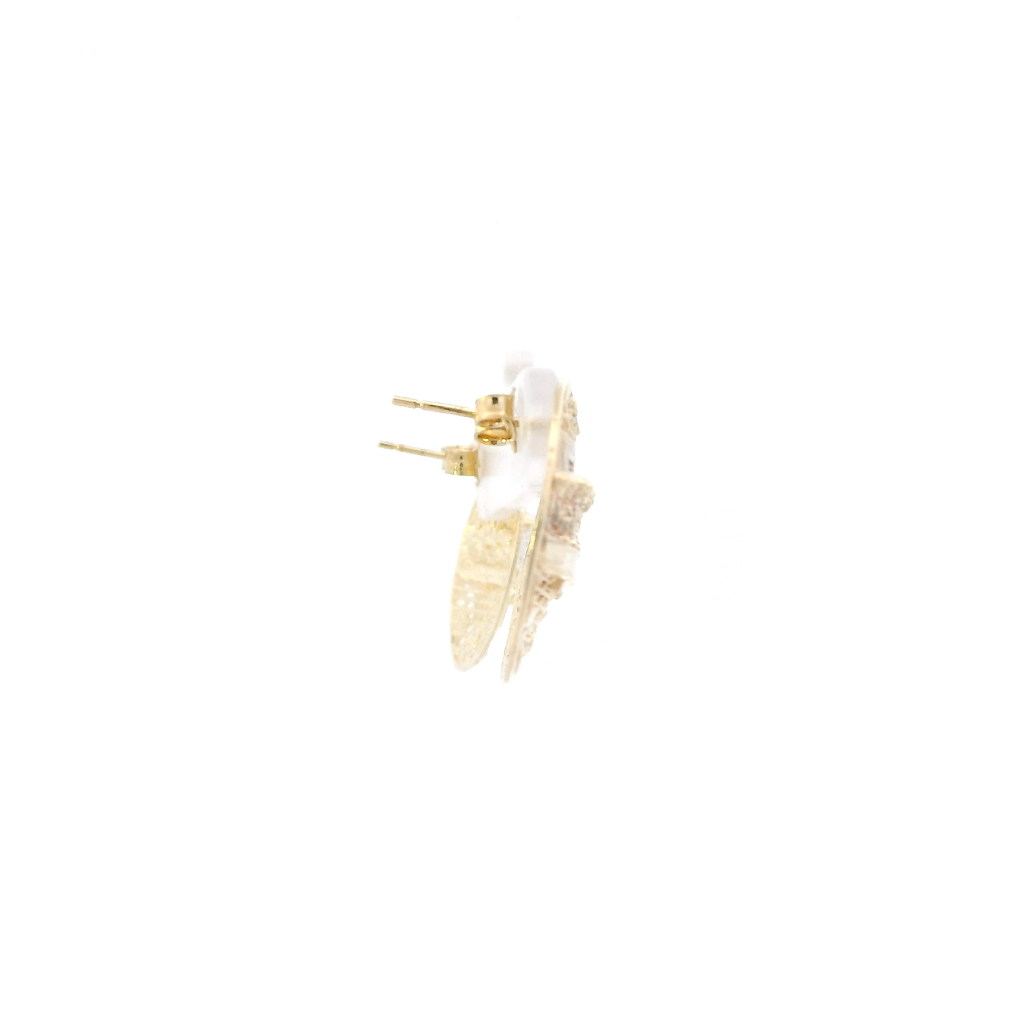 10K Yellow Gold Diamond Cut "Last Supper" Stud Earrings