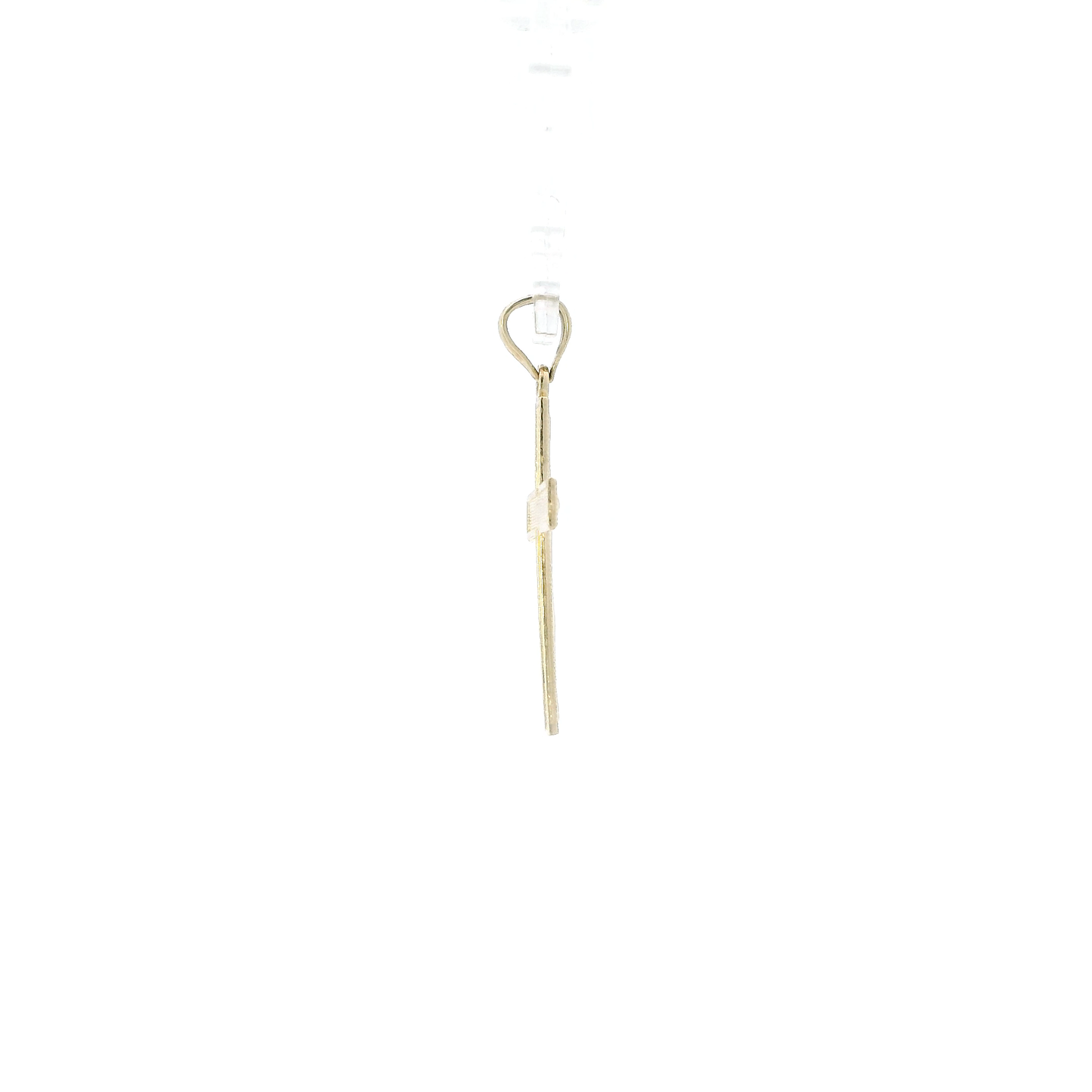 14K Yellow Gold Diamond Cut Cross Pendant