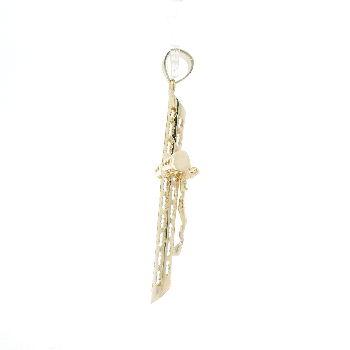 14K Yellow Gold Cutout Crucifix Pendant