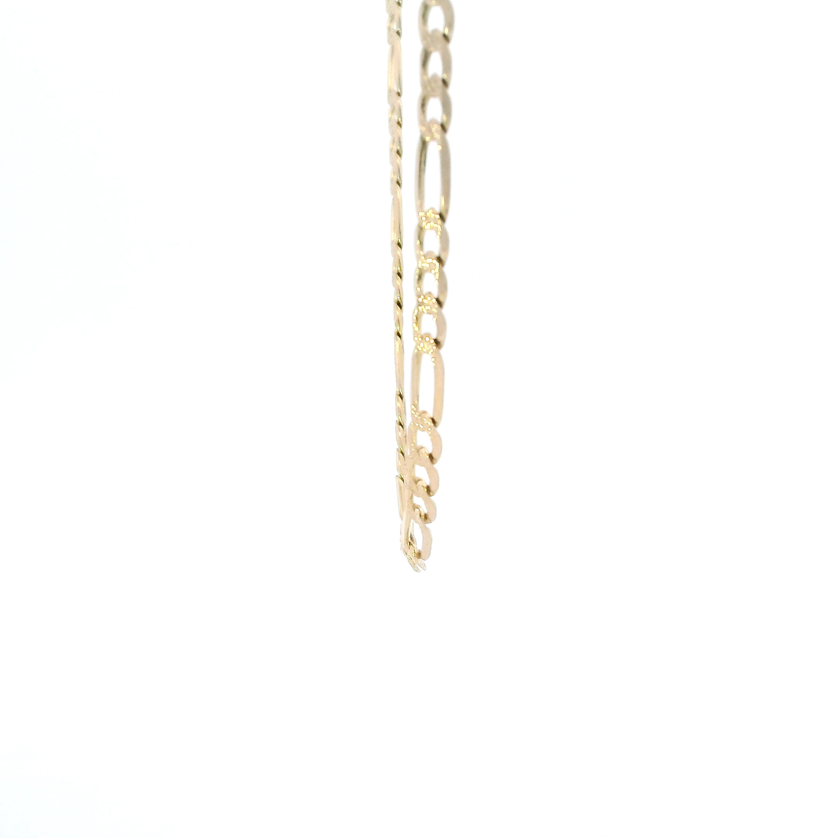 14K Yellow Gold 22" Diamond Cut Figaro Chain