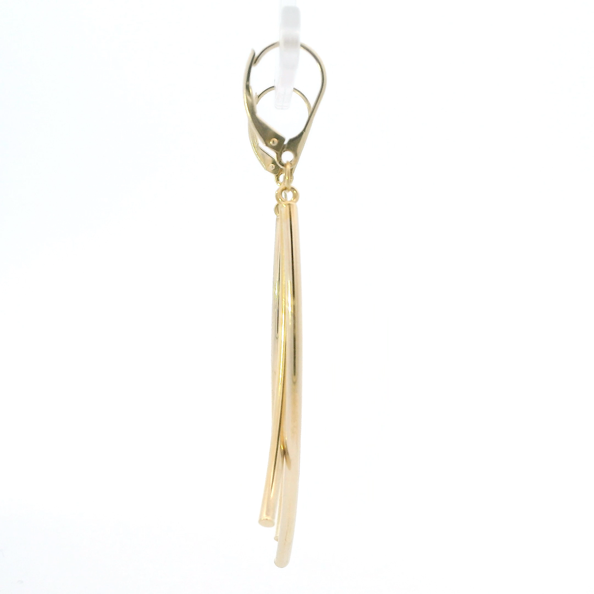 14K Yellow Gold Curved Bar Dangle Earrings