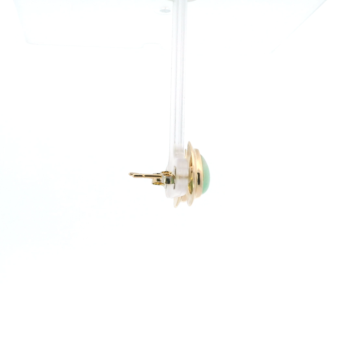 14K Yellow Gold Teardrop Jade Stud Earrings
