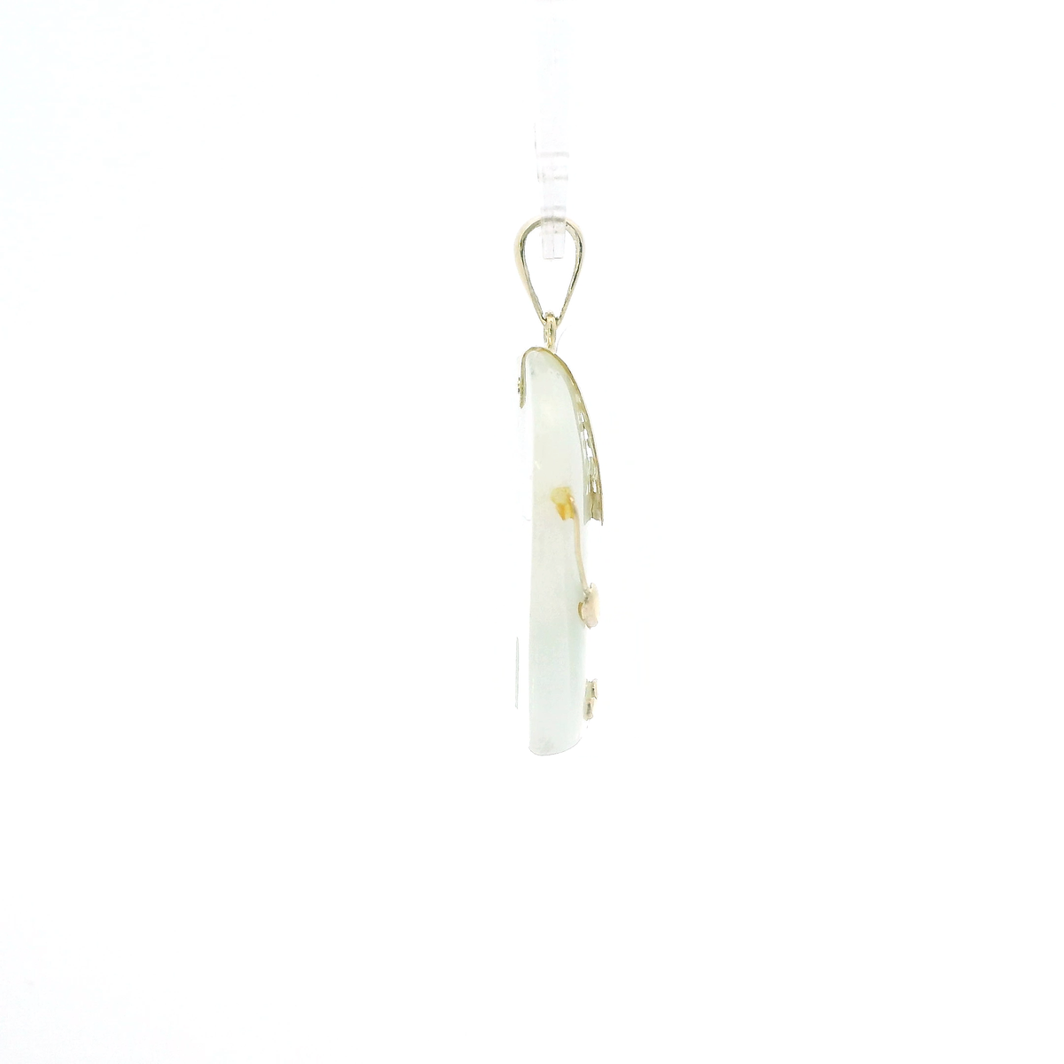 14K Yellow Gold Jade Elephant Pendant