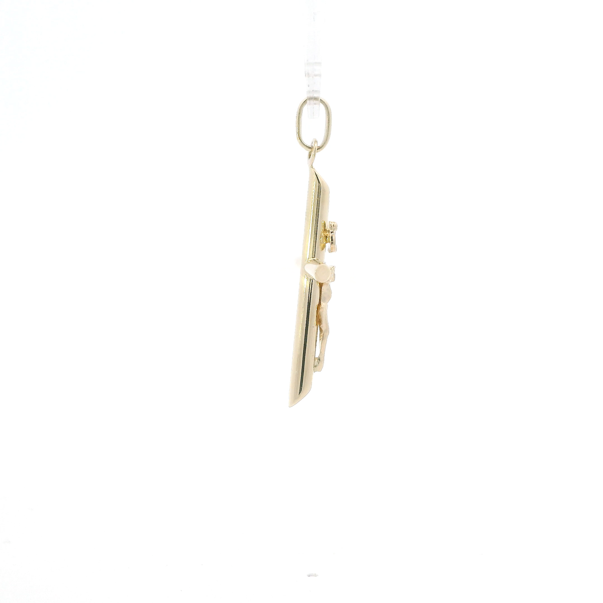 14K Yellow Gold Tube Crucifix Pendant