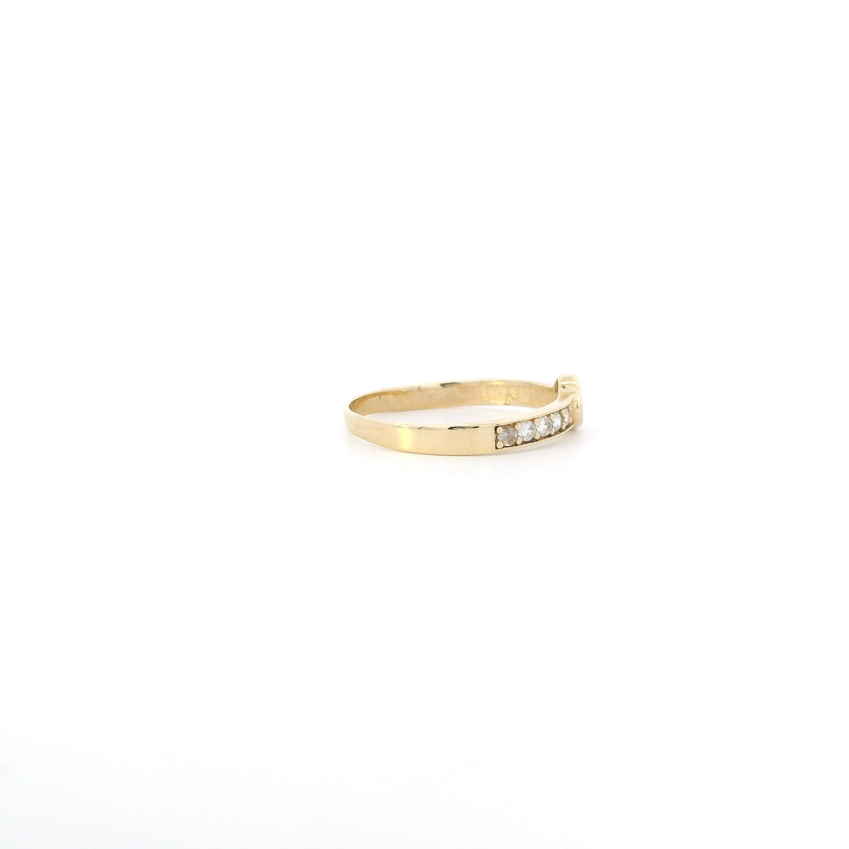 14K Yellow Gold Cz "15 Anos" Heart Ring