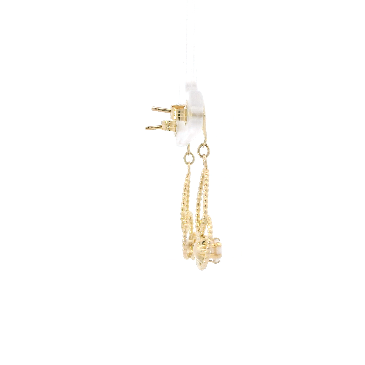14K Yellow Gold Opal Dangle Earrings