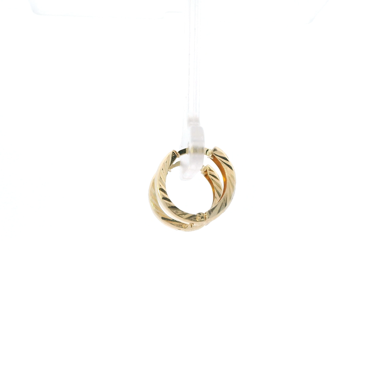 14k Tri Color Gold Diamond Cut Hoop Earrings