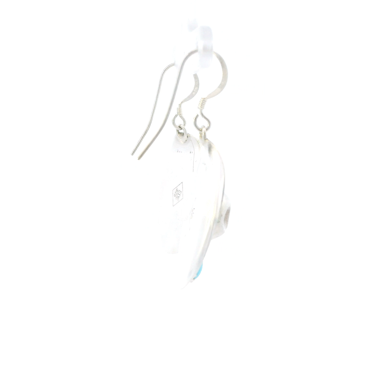 Silver Vintage Cowboy Hat Turquoise Navajo Earrings