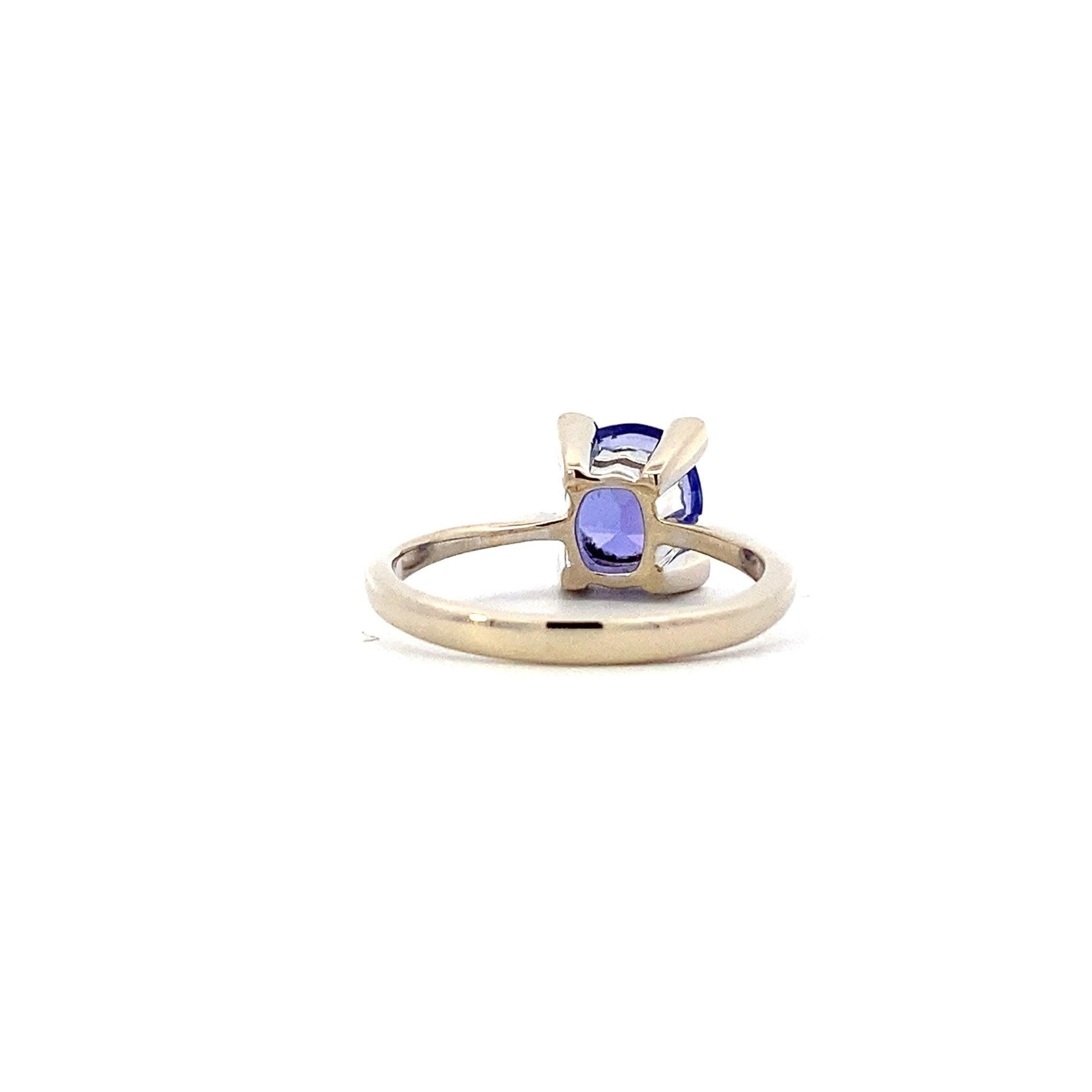 Anillo de Oro Blanco 18K Tanzanita Mujer - ipawnishop.com