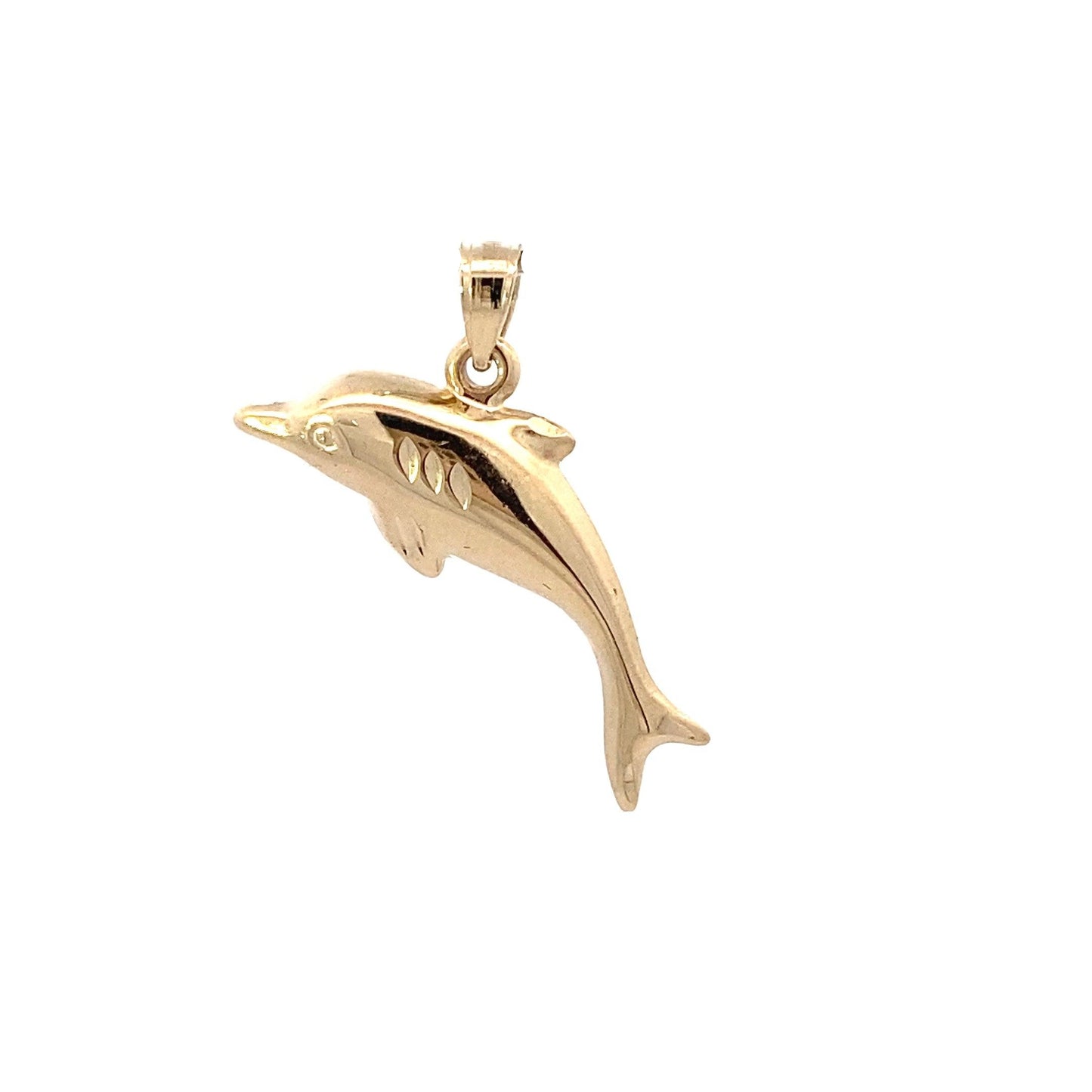 14K Yellow Gold Dolphin Pendant