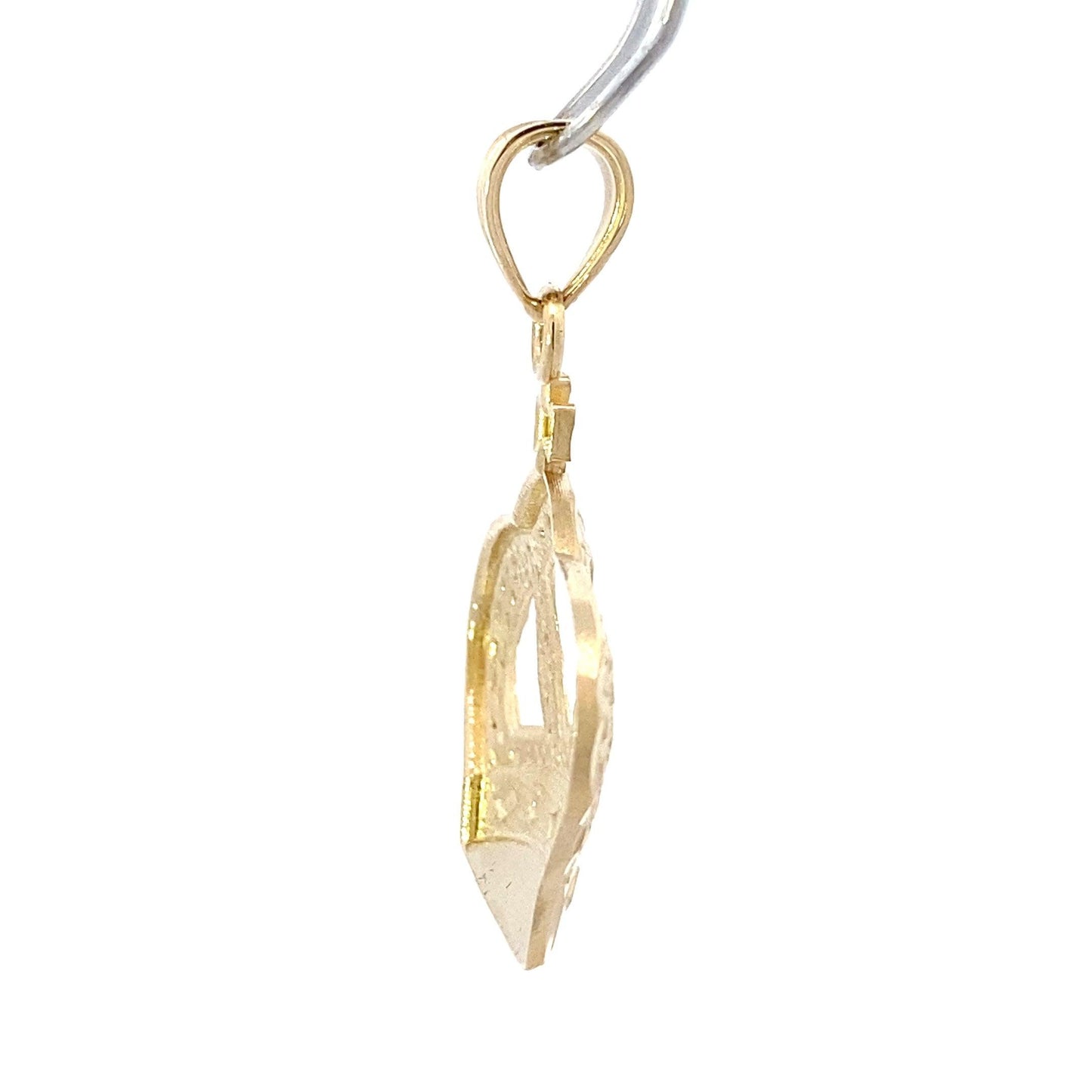 10K Yellow Gold 30x33mm Nugget Design Crown Pendant