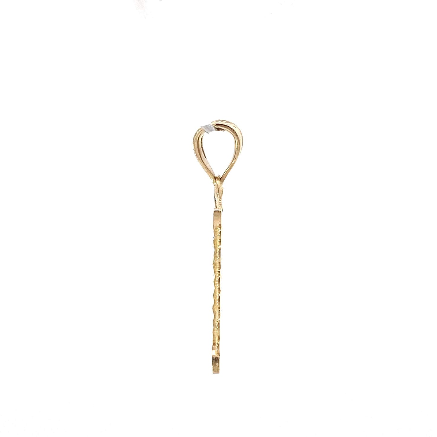 10K Yellow & White Gold 19x15mm Letter "T" Pendant