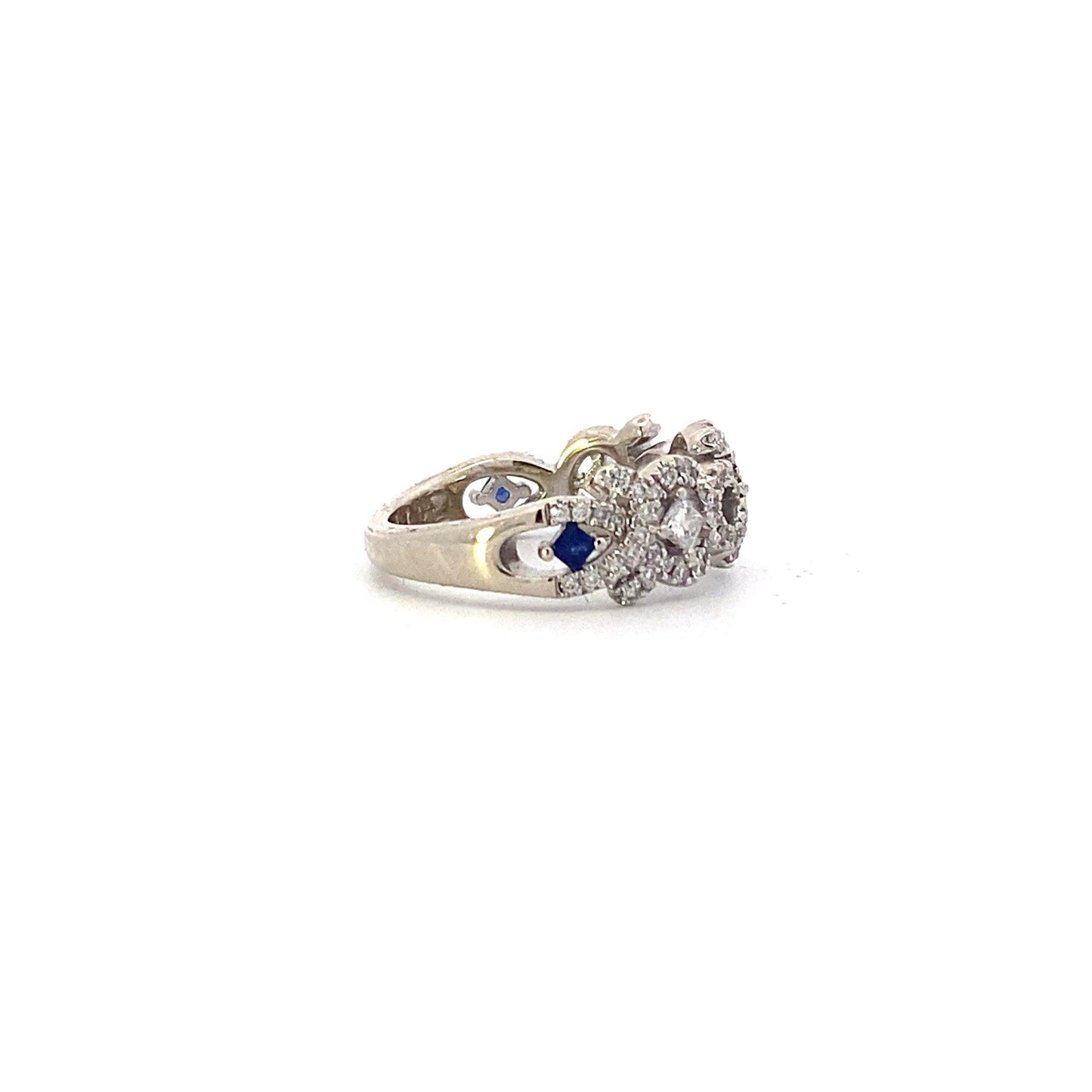 14K White Gold Diamond & Sapphire Vera Wang Love Collection Ring - 0.47ct