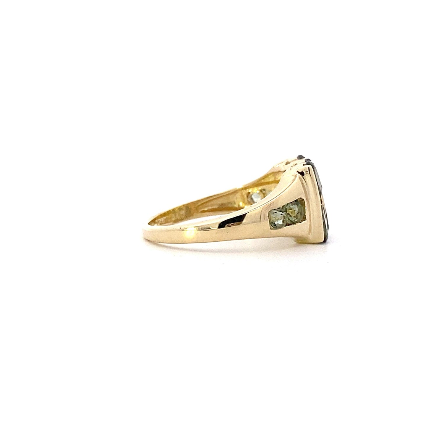 14K Yellow Gold Green Peridot Women's Ring