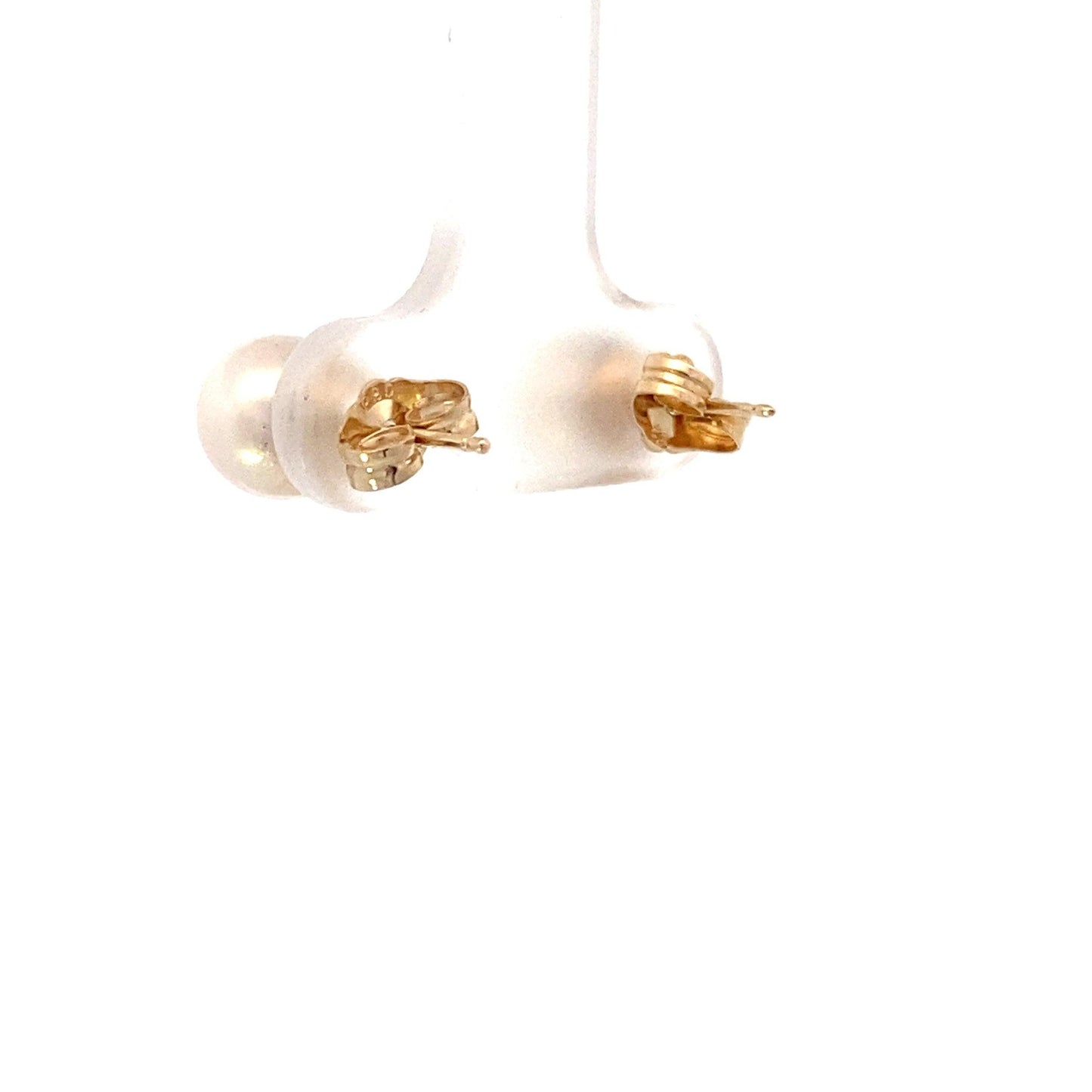 14K Yellow Gold Pearl Stud Earrings