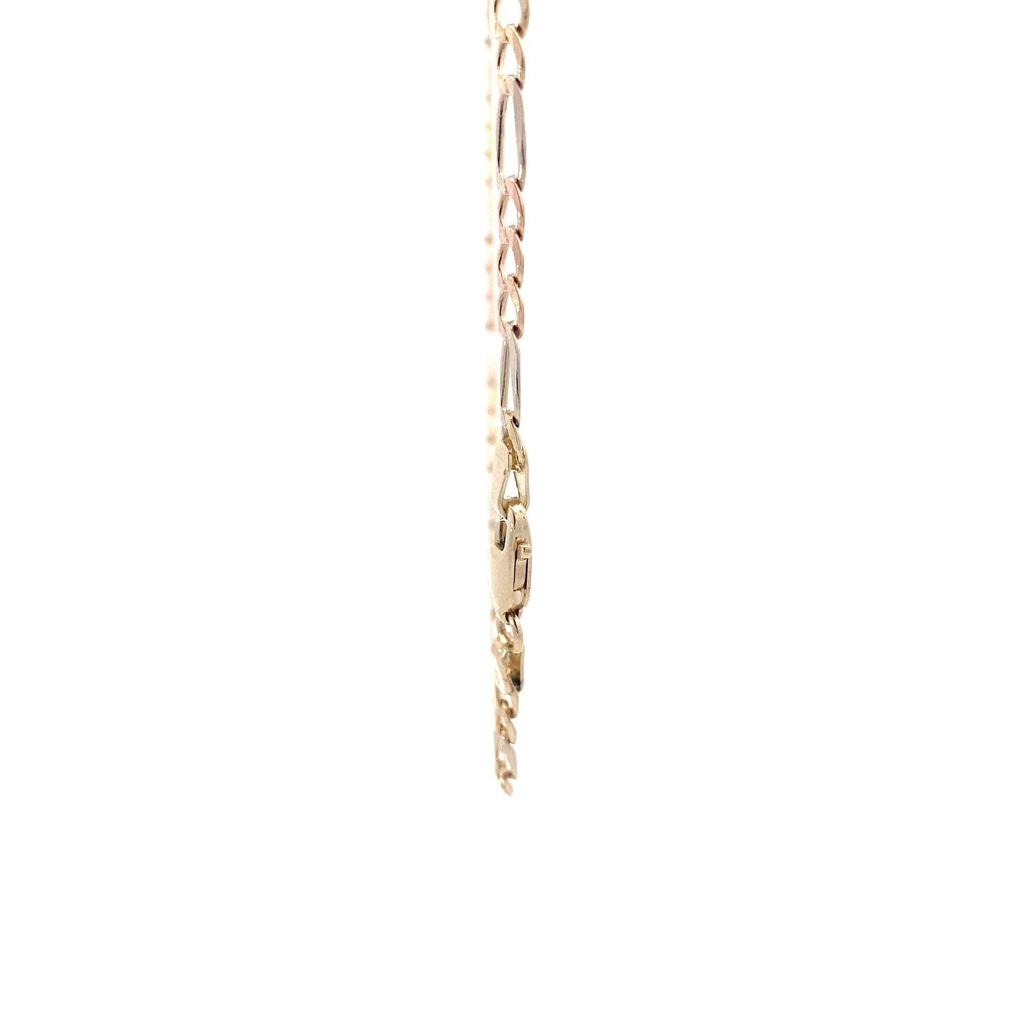 14K Tri Colored Gold 16" Figaro Chain
