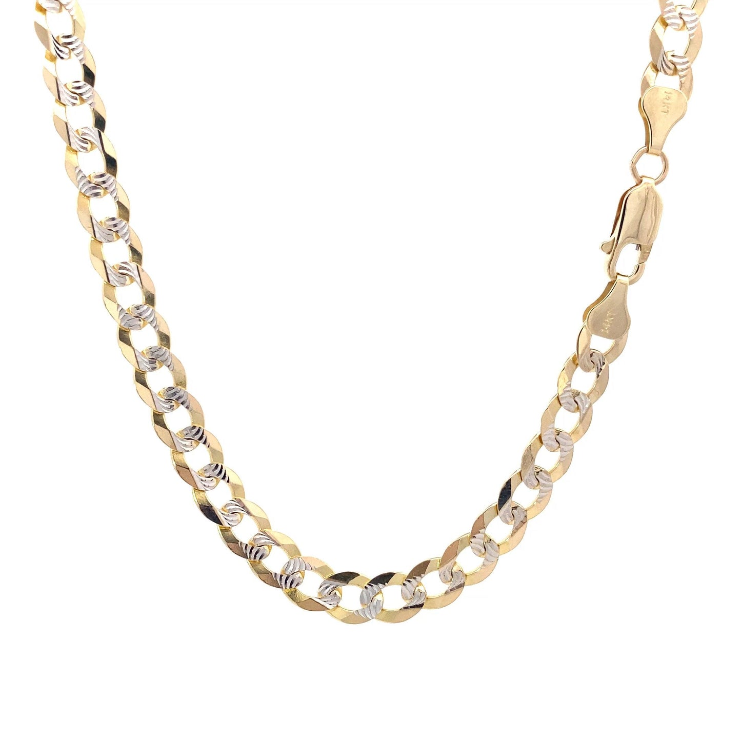 14K Yellow Gold Diamond Cut 24" Curb Chain