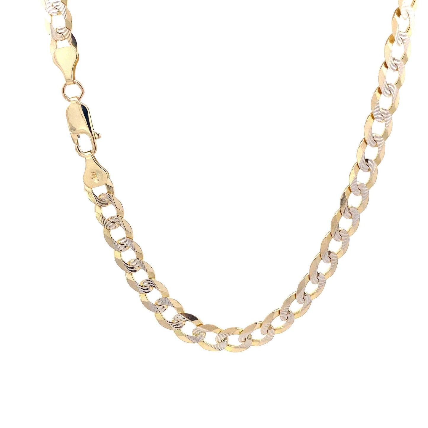 14K Yellow Gold Diamond Cut 24" Curb Chain