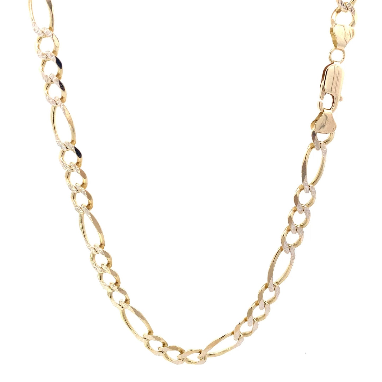 14K Yellow Gold Diamond Cut Figaro Link Chain