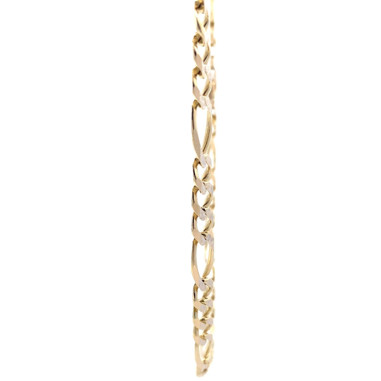 14K Yellow Gold Diamond Cut Figaro Link Chain