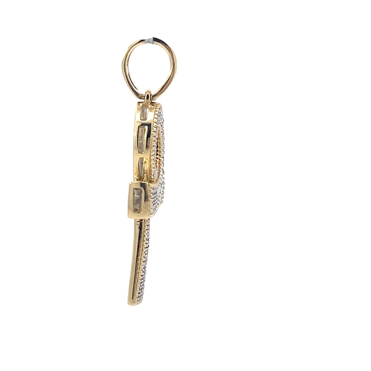 10K Yellow Gold Diamond Ankh Cross Pendant - 0.23ct