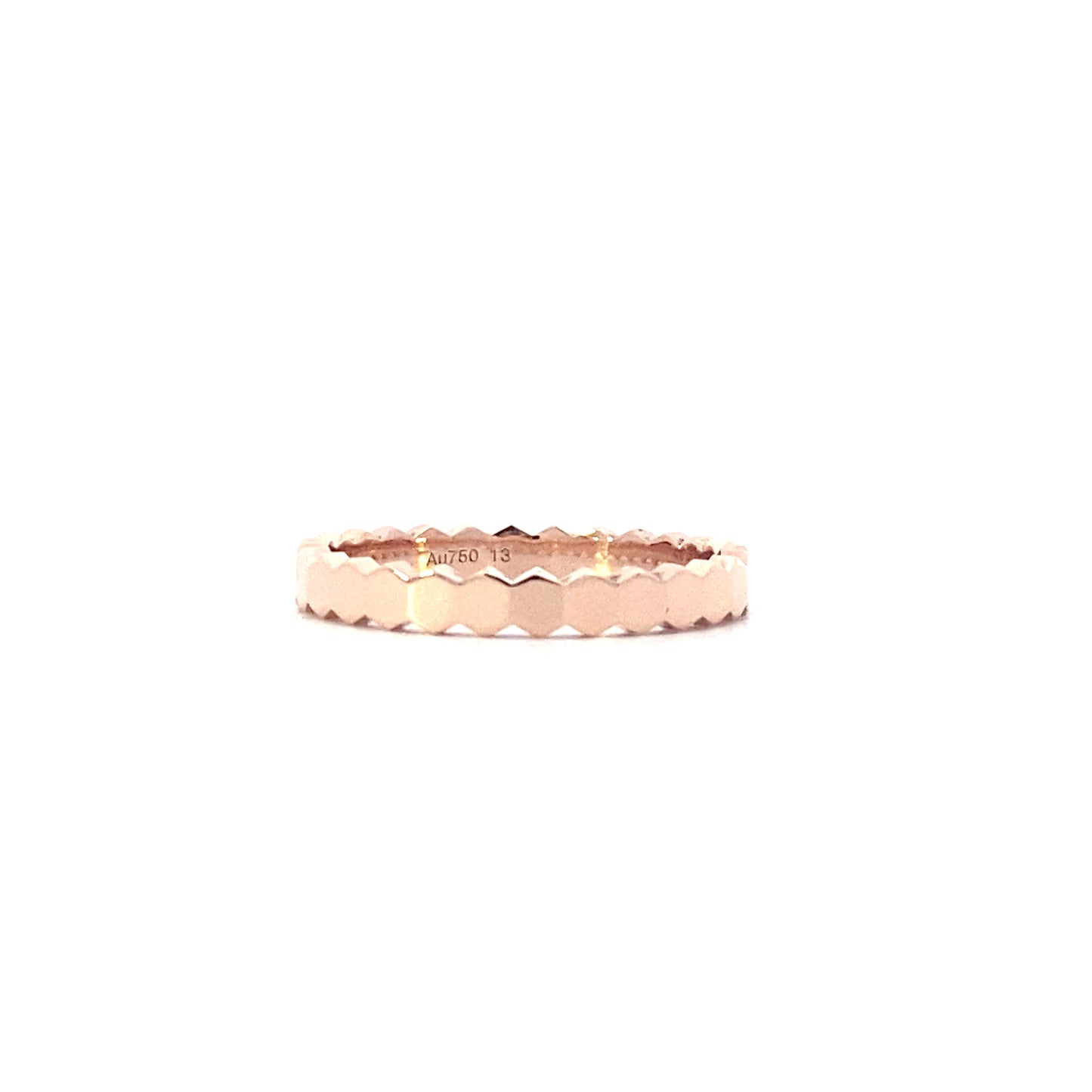 18K Rose Gold Hexagon Pattern Ring