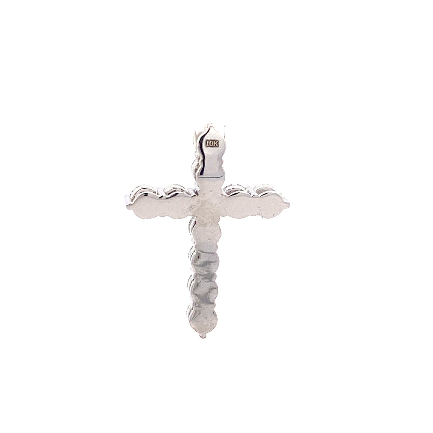 New 10K White Gold Lab Diamond Cross Pendant - 2.30ct