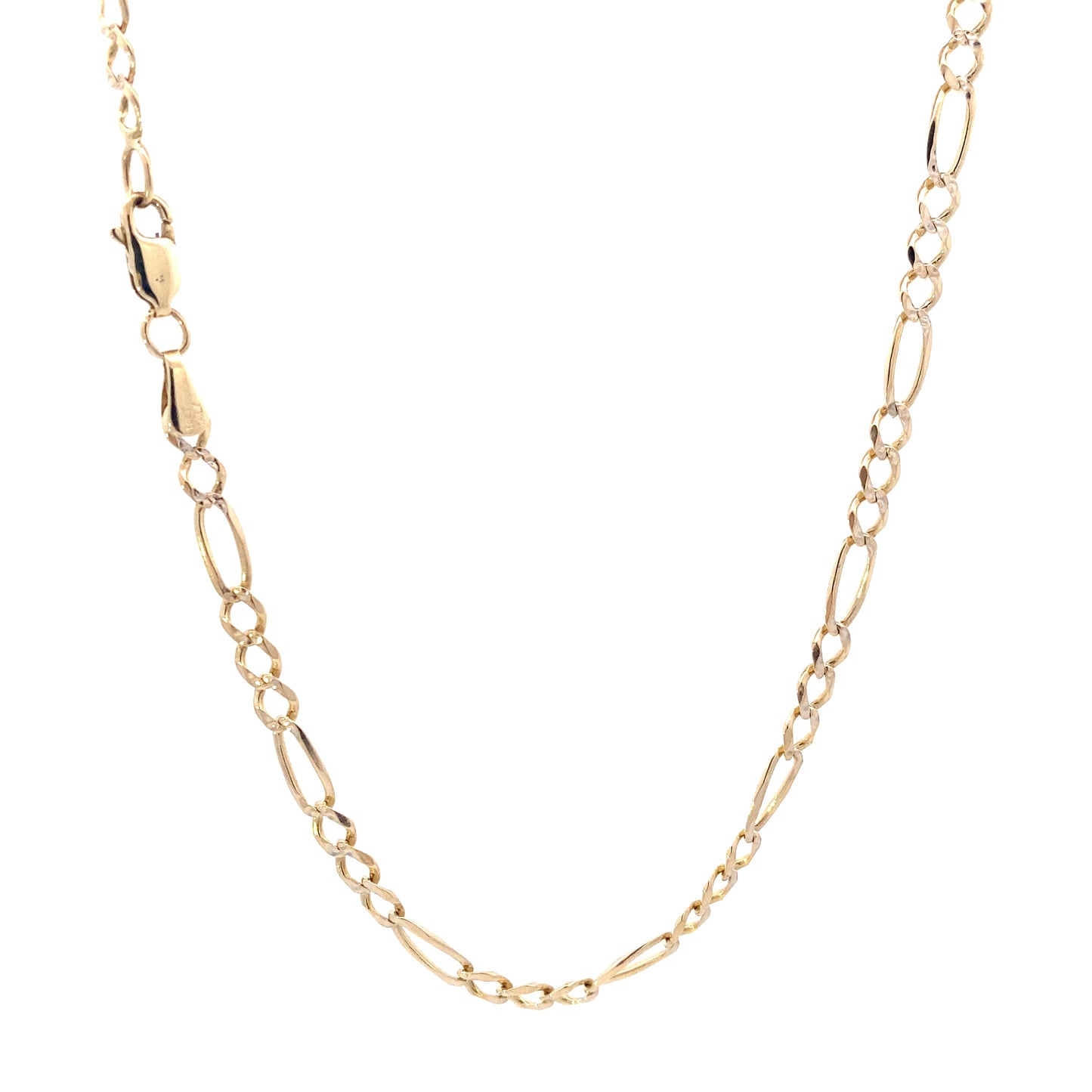 14K Yellow Gold 25.5" DC Figaro Chain