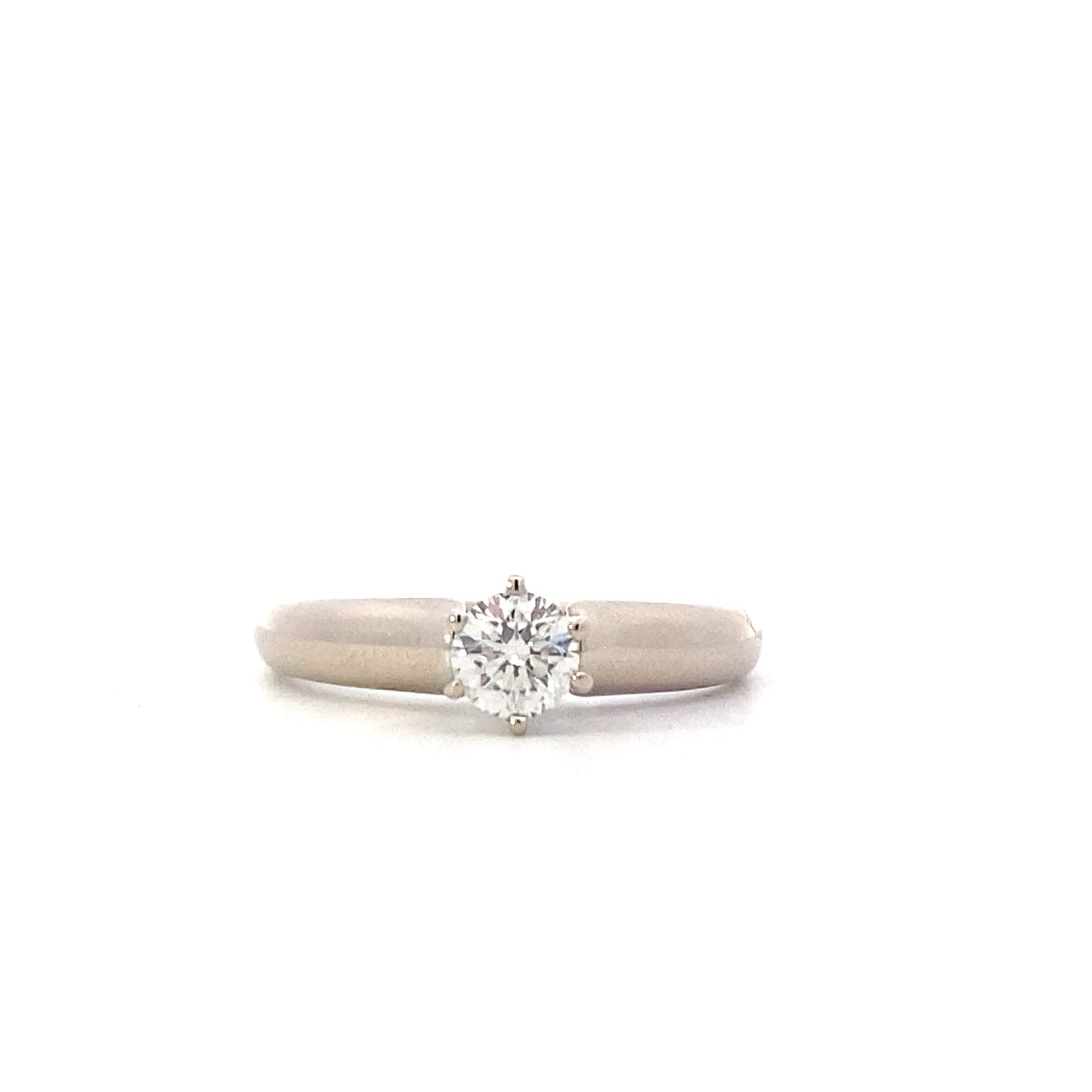 14K White Gold Women's Diamond Solitaire Ring - 0.50ct