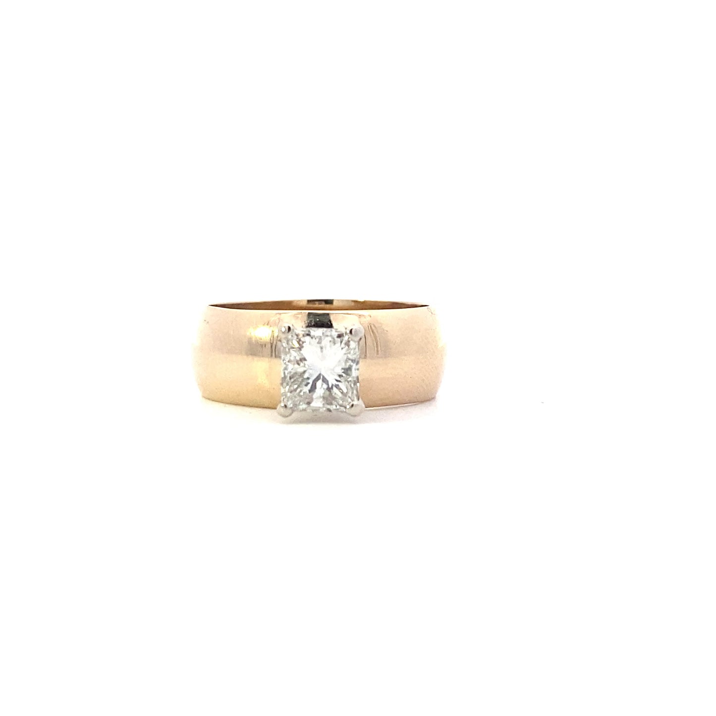 14K Yellow Gold Women's Diamond Solitaire Ring - 1.13ct