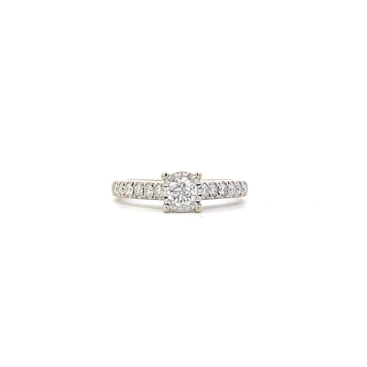 10K White Gold Diamond Women's Ring - 0.38ct