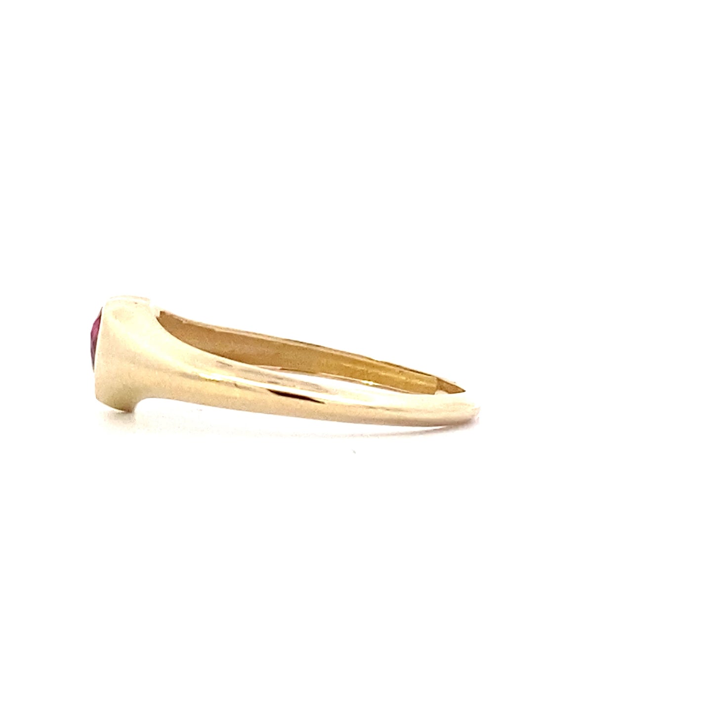14K Yellow Gold Ruby Heart Women's Ring