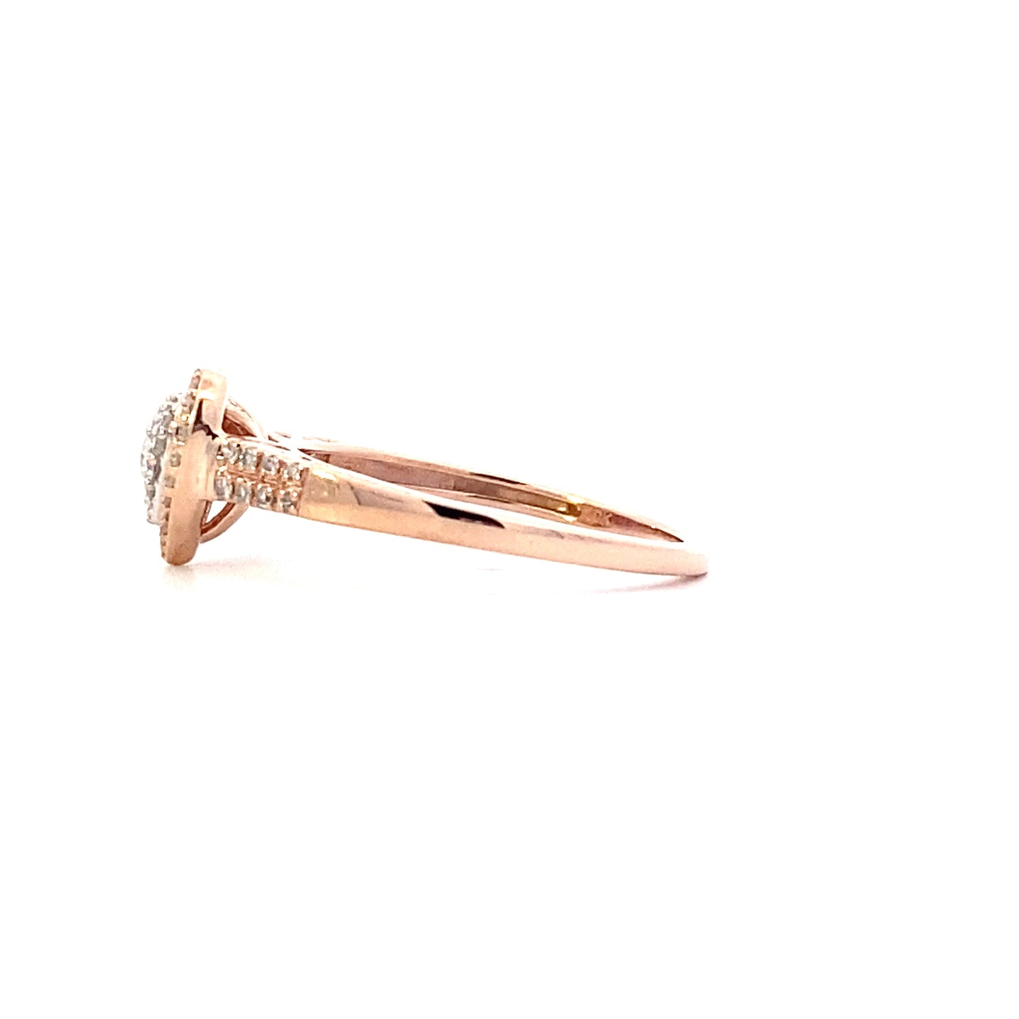 10K Rose Gold Women's Diamond Heart Ring - 0.08ct